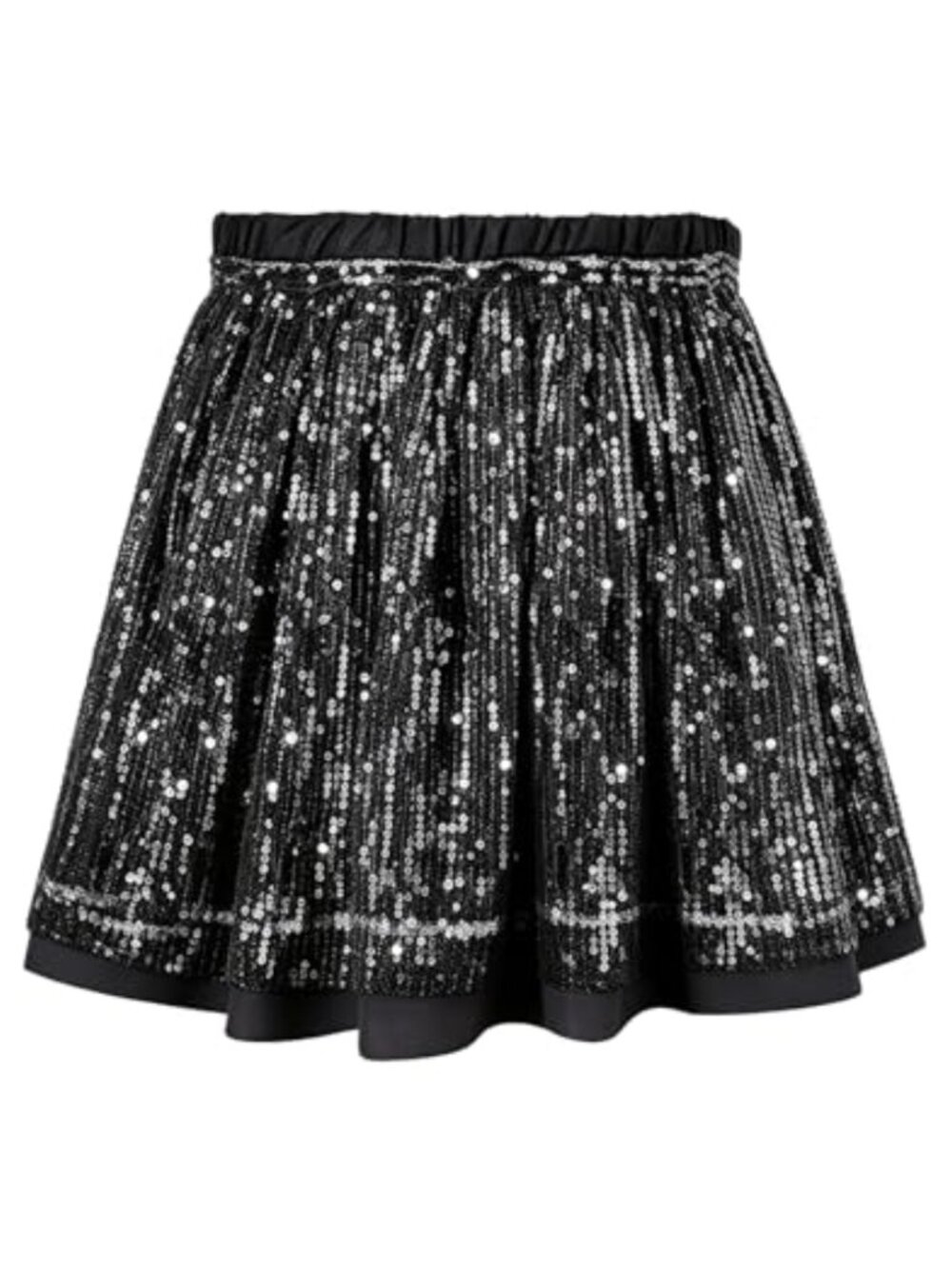 Girls Sequin Skirt Dance Sparkly A-Line Party Costume with Lining